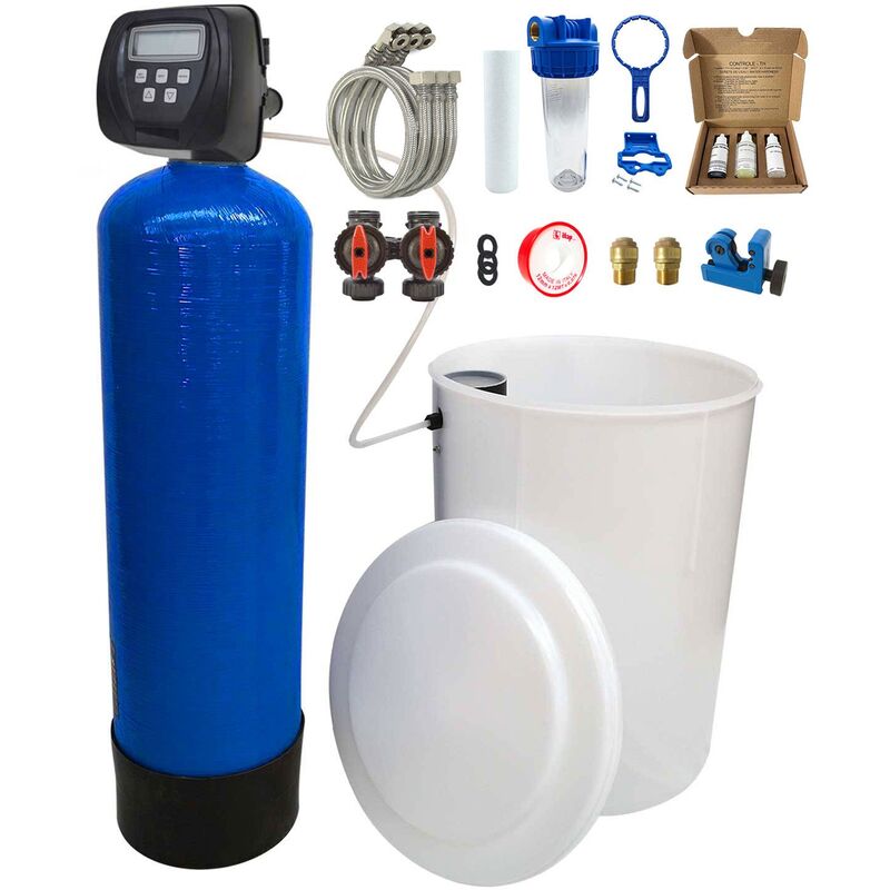 foto del prodotto addolcitore acqua biblocco 30l clack ws100v completo di kit installazione