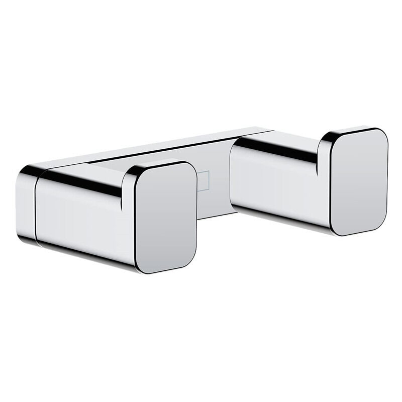 foto del prodotto addstoris gancio doppio in metallo 6,6x2x3,6cm con fissaggio nascosto, cromo 41755000 - hansgrohe