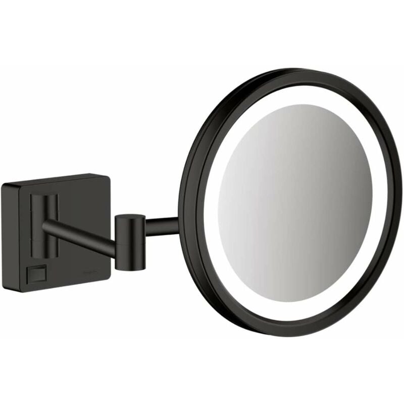 foto del prodotto addstoris specchietto cosmetico a parete con illuminazione led, nero opaco 41790670 hansgrohe