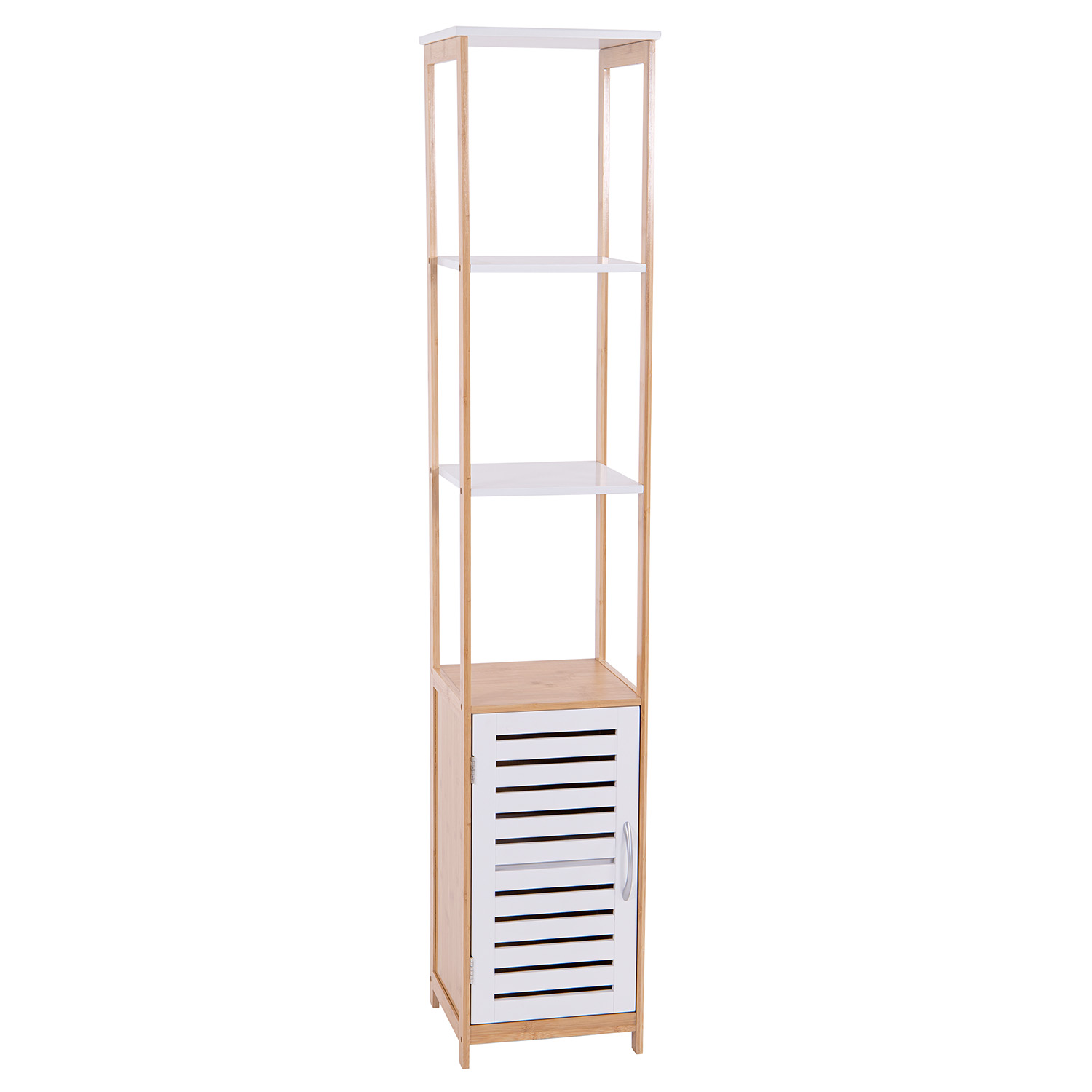 foto del prodotto adelaide colonna multiuso con 1 anta e 2 ripiani 30x30x156h cm naturale bianco