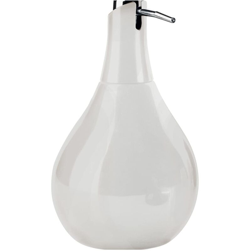 foto del prodotto adelaide dosasapone, misure e peso 17x10,2x10,2 cm 0,2 kg, capacit del portasapone 420 ml, dispenser sapone bagno in ceramica, finitura bianca,