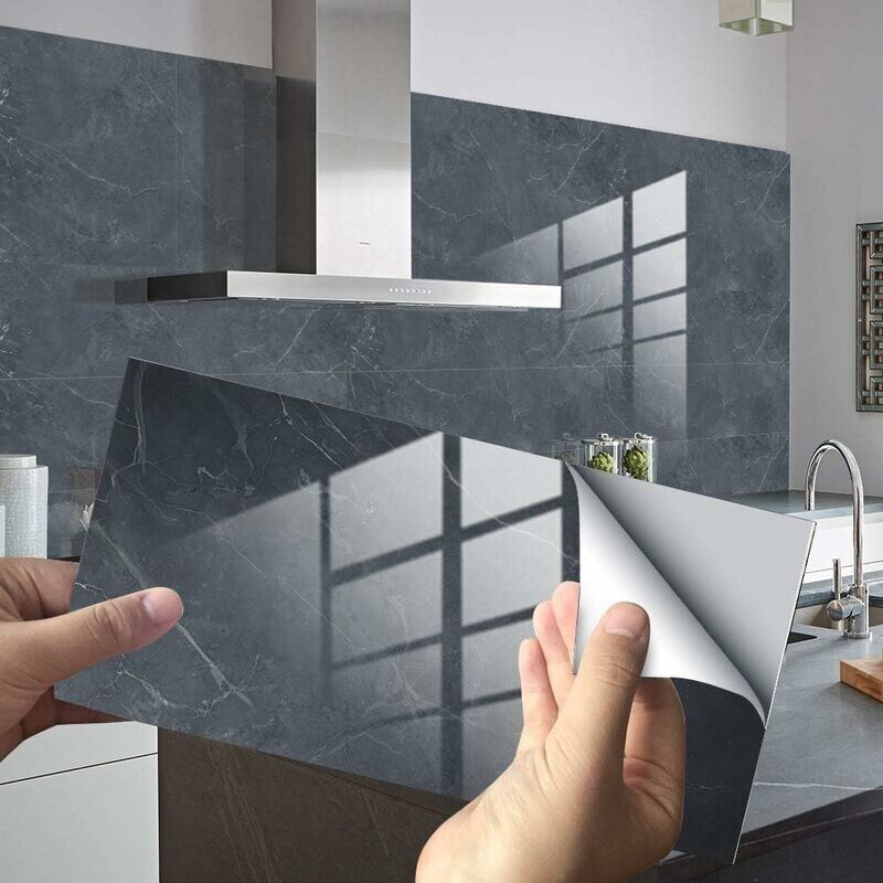 foto del prodotto adesivi decorativi per piastrelle rettangolari per bagno e cucina, motivo in marmo 3d, decorazione adesiva impermeabile a mosaico, 30x15 cm