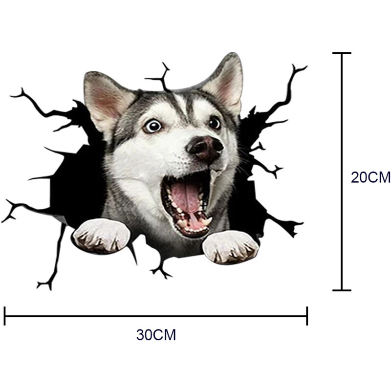 foto del prodotto adesivi in vinile per auto con animali, motivo cane husky, decorazione impermeabile e rimovibile per auto. bebusingoto