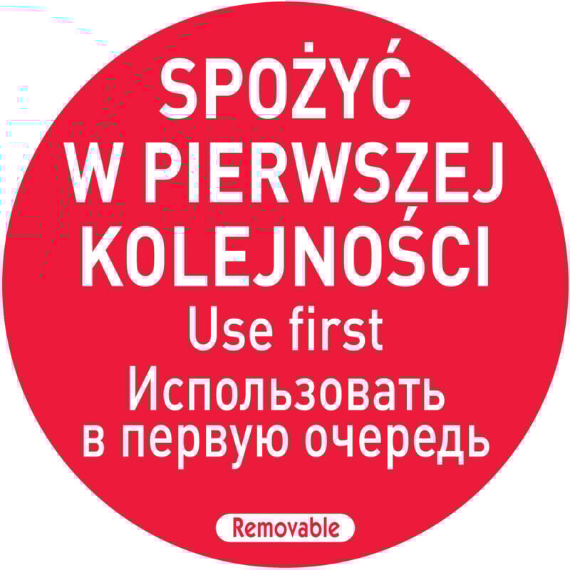 foto del prodotto adesivi per la sicurezza alimentare usare prima pl ru en 500 pezzi hendi 850152
