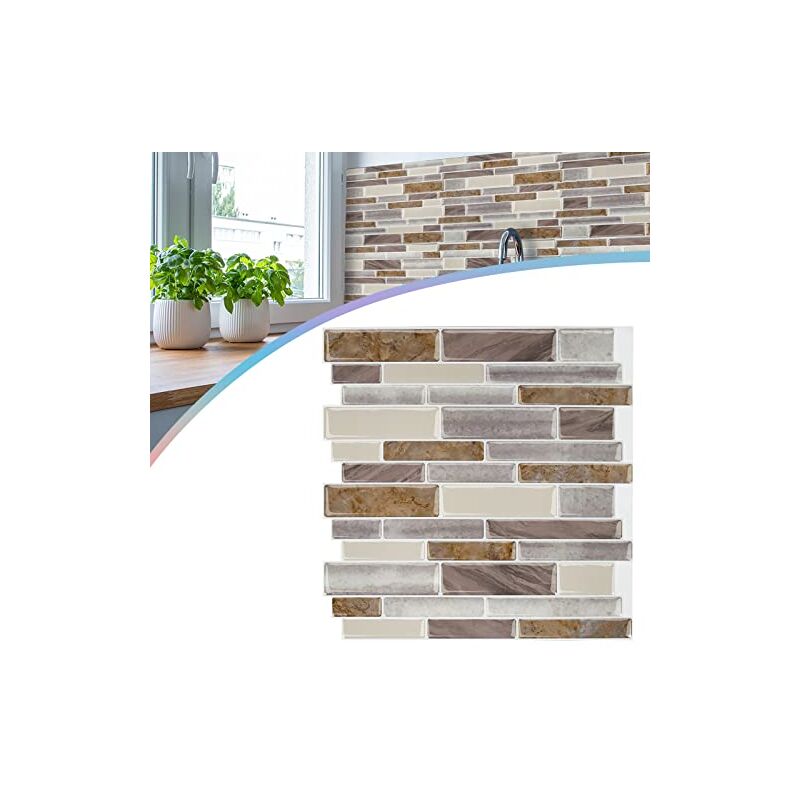 foto del prodotto adesivi per piastrelle 30x30 cm pellicola per piastrelle in pvc confezione da 10 1 set di pellicole decorative pellicola autoadesiva piastrelle