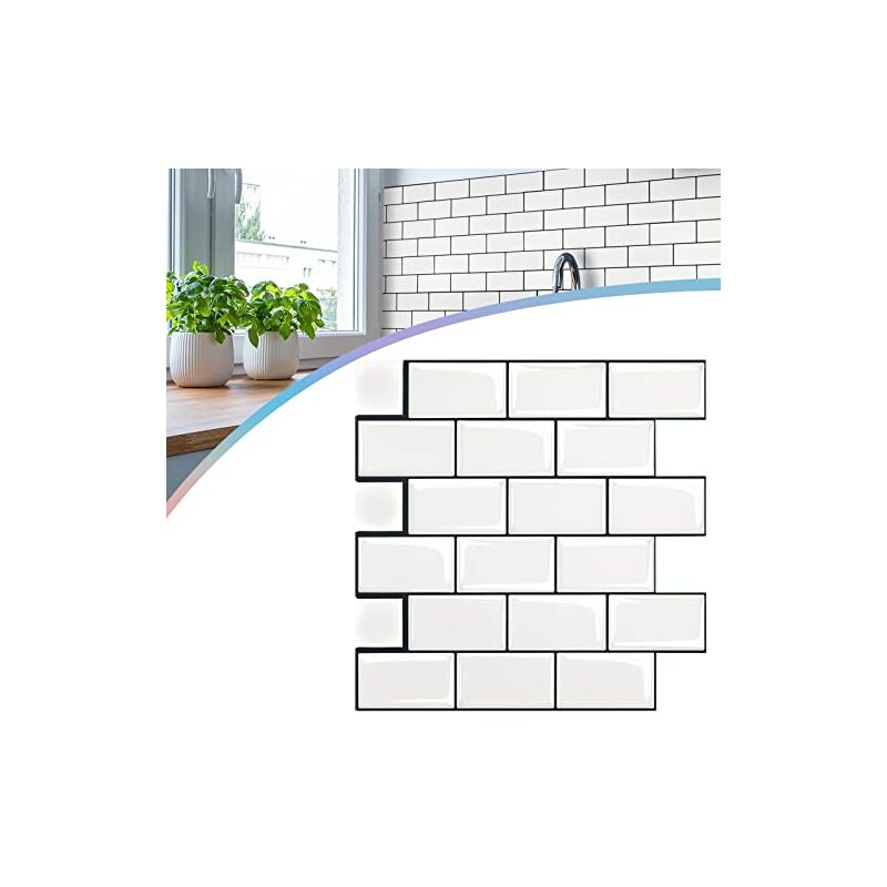 foto del prodotto adesivi per piastrelle 30x30 cm pellicola per piastrelle in pvc confezione da 10 1 set di pellicole decorative pellicola autoadesiva piastrelle