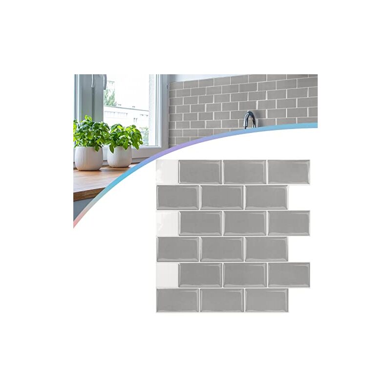 foto del prodotto adesivi per piastrelle 30x30 cm pellicola per piastrelle in pvc confezione da 10 1 set di pellicole decorative pellicola autoadesiva piastrelle