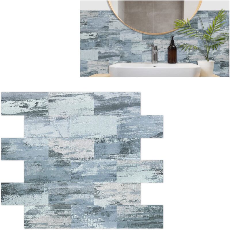 foto del prodotto adesivi per piastrelle rivestimenti in pvc 34x29 cm al pezzo pellicola per piastrelle 10 pezzi piastrelle adesive tagliabile a misura piastrelle da