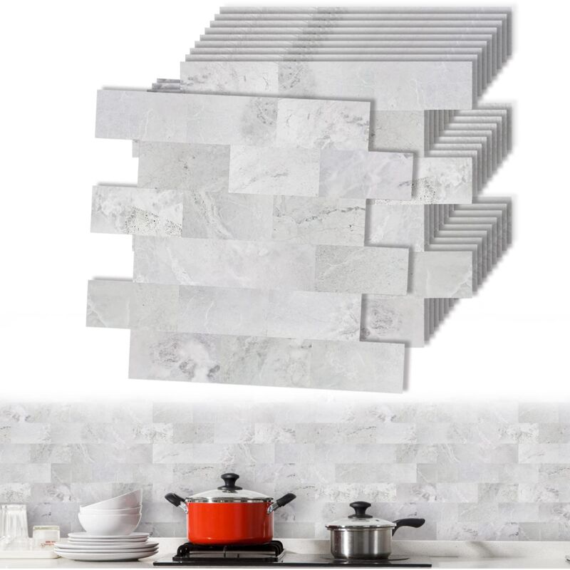 foto del prodotto adesivi per piastrelle rivestimenti in pvc 34x29 cm al pezzo pellicola per piastrelle 10 pezzi piastrelle adesive tagliabile a misura piastrelle da