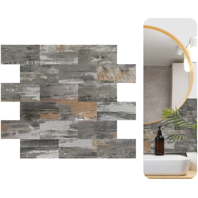 foto del prodotto adesivi per piastrelle rivestimenti in pvc 34x29 cm al pezzo pellicola per piastrelle 10 pezzi piastrelle adesive tagliabile a misura piastrelle da