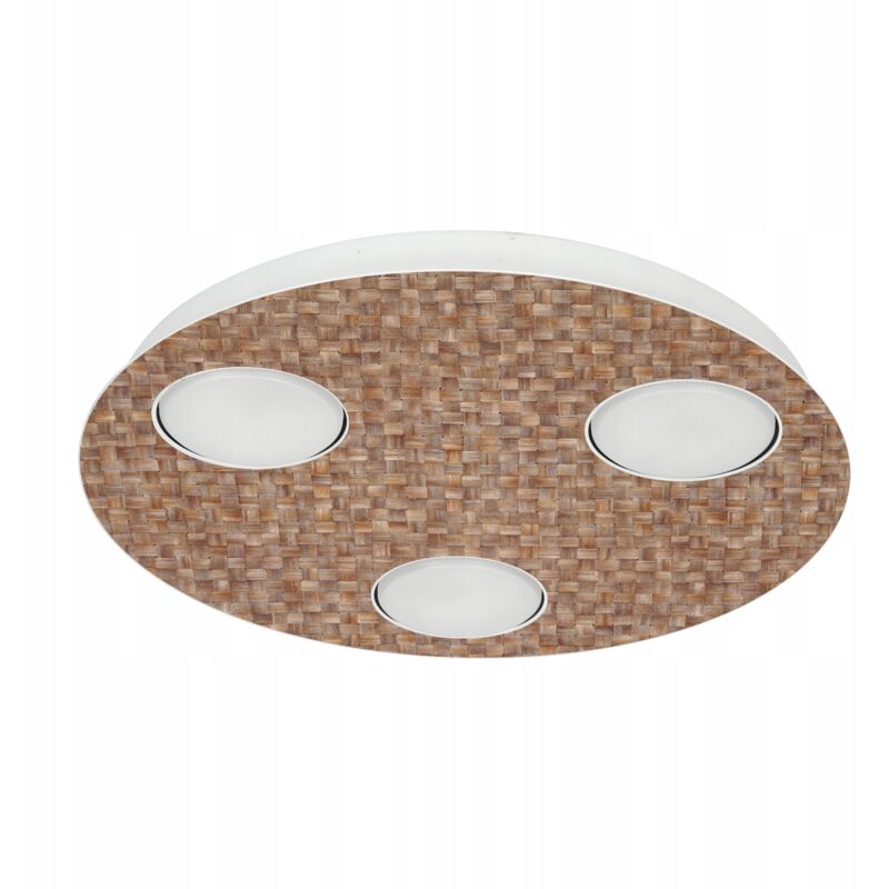 foto del prodotto adesivo 3x gx53 lampada da soffitto rotonda in rattan
