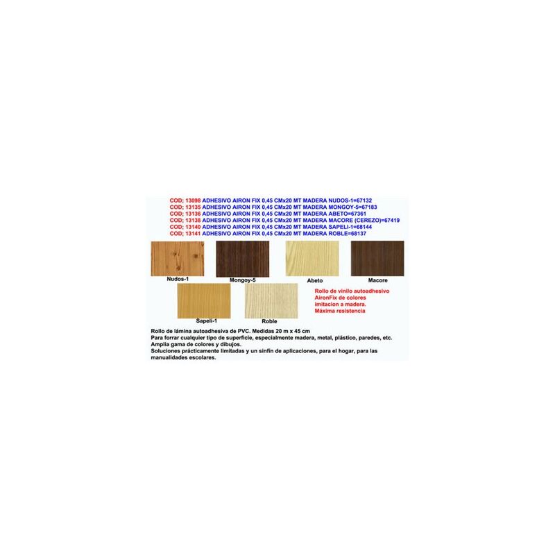 foto del prodotto adesivo airon fix 0,45 cm x 20 m tela di legno 167132