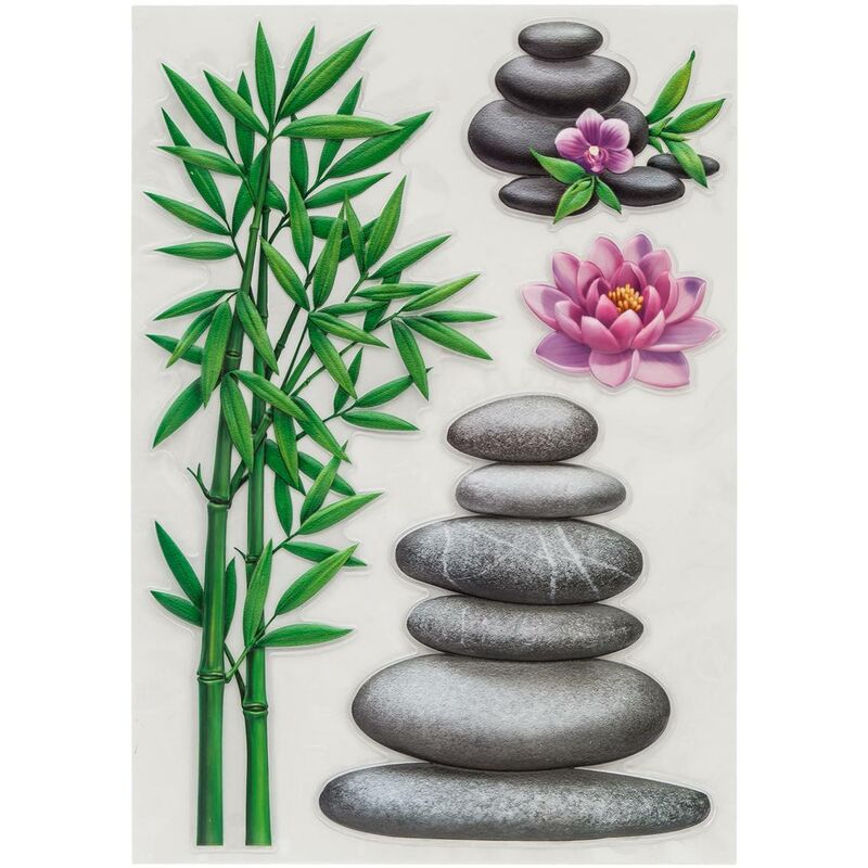 foto del prodotto adesivo con rilievo del buddha 50x30 ciottolo di bamb atmosphera cr ateur d int rieur