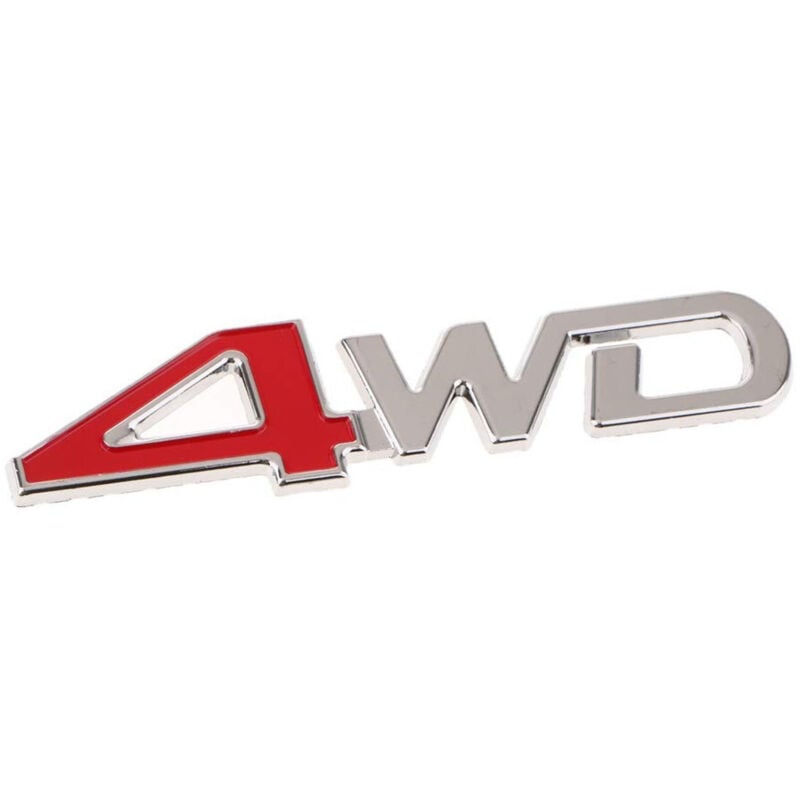 foto del prodotto adesivo decorazione 3d in metallo cromato per auto figura stemma 4wd sticker trade shop traesio