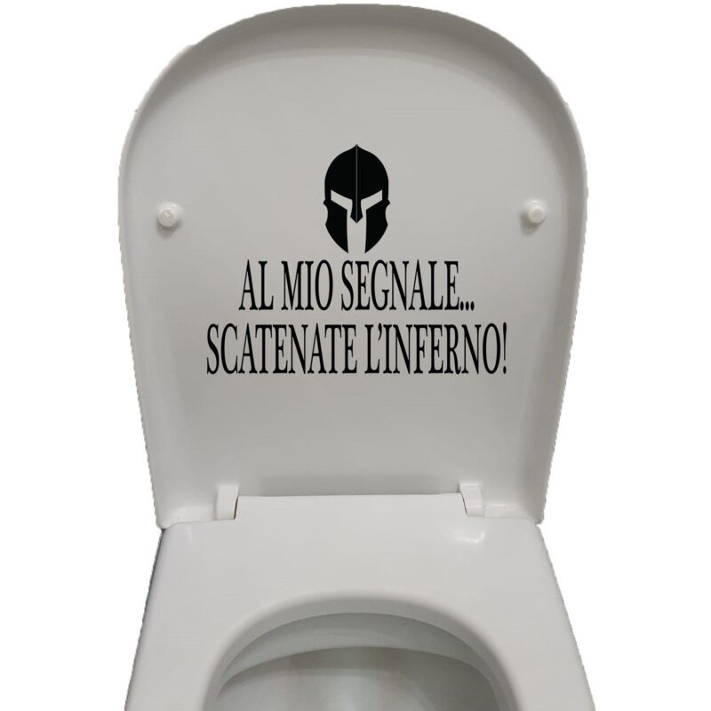 foto del prodotto adesivo divertente per copriwater frase gladiatore