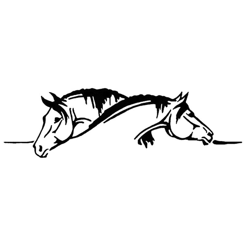 foto del prodotto adesivo e decalcomania per auto con grafica di cavalli creativi 206 cm, stile auto con animali divertenti, nero nero sollbry