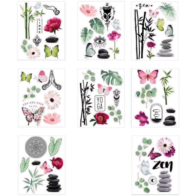 foto del prodotto adesivo illustrativo zen 30x42 orchidea nera di ciottoli atmosphera cr ateur d int rieur