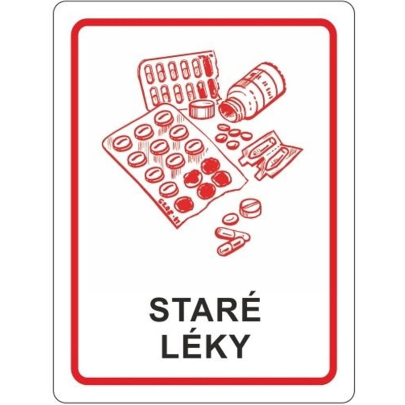 foto del prodotto adesivo per contenitore per vecchi medicinali 16x12cm