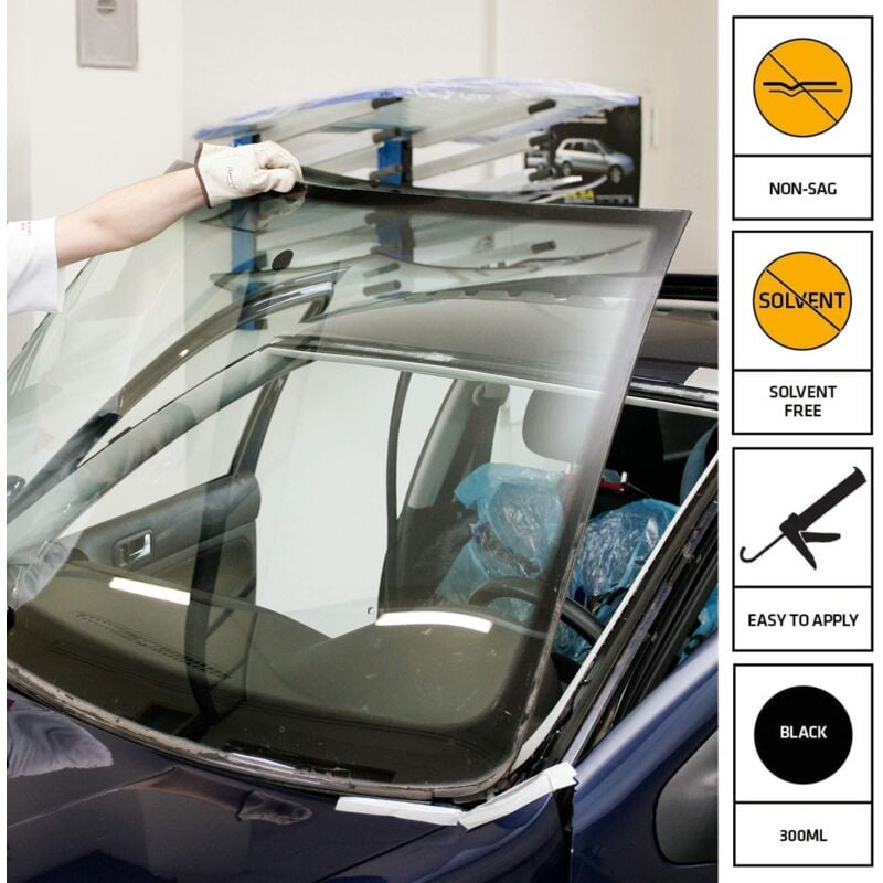 foto del prodotto adesivo per vetrate sika sika flex 555 - nero - 300ml