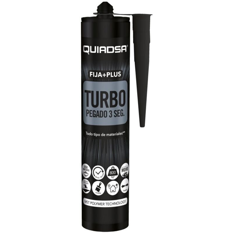 foto del prodotto adesivo polimerico elastico rapido 'fija plus turbo' per interni ed esterni, nero 290 ml