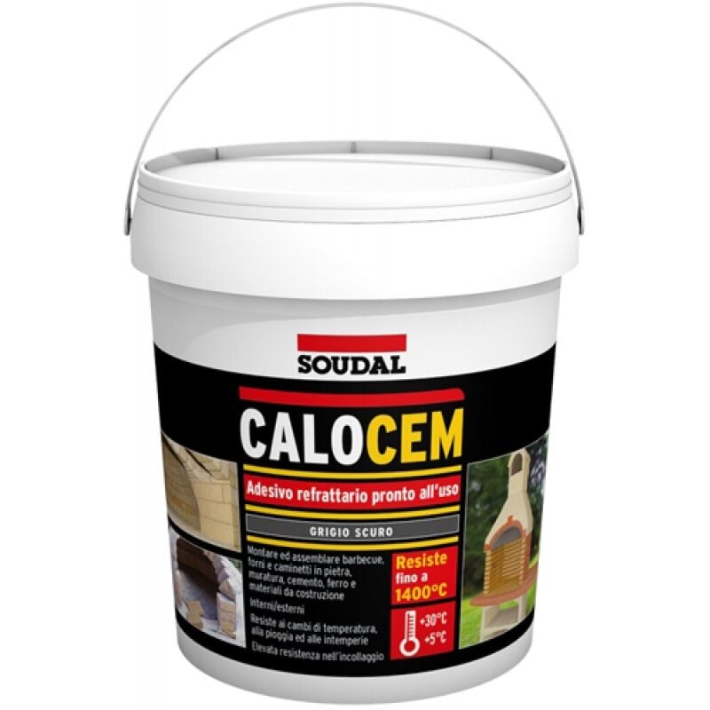 foto del prodotto adesivo refrattario soudal calocem 2,5kg colore grigio