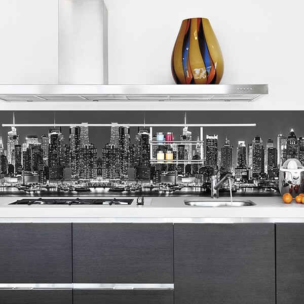 foto del prodotto adesivo tecnico da cucina lavabile e certificato ignifugo paraschizzi skyline 260x60