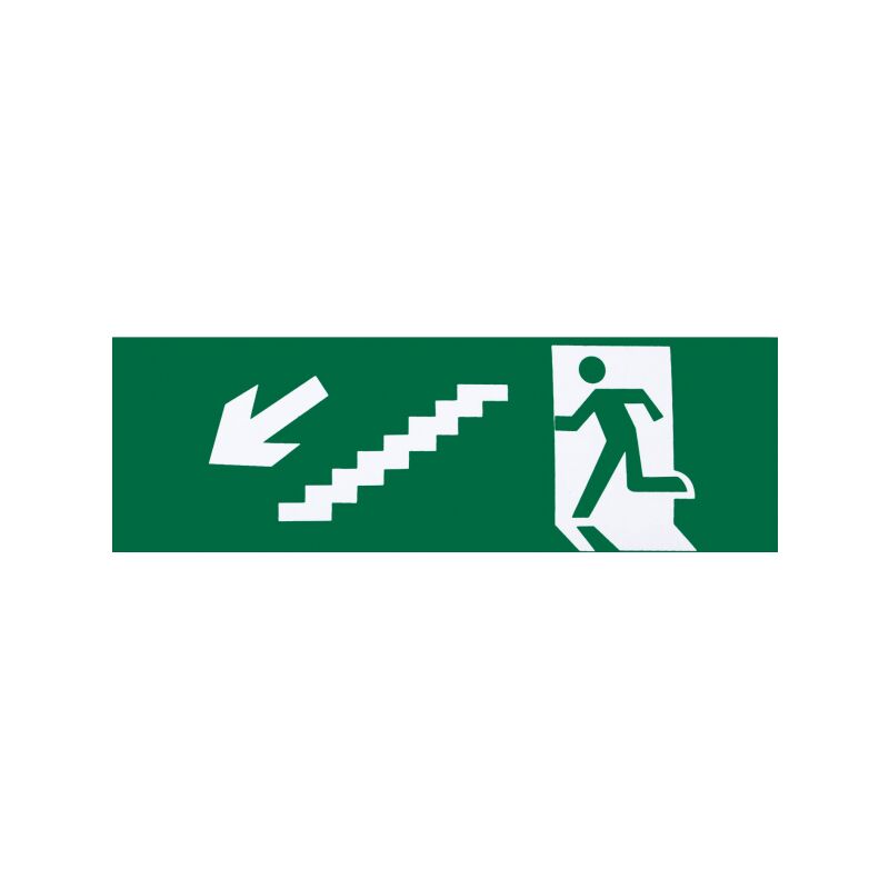 foto del prodotto adesivo uscita di emergenza scale sinistra discesa scale 6,5x20 cm