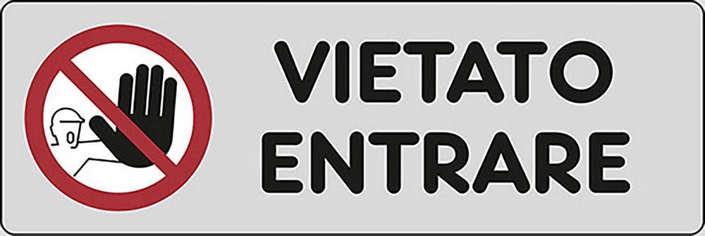 foto del prodotto adesivo vietato entrare abitazioni cancello porta 15cmx5cm