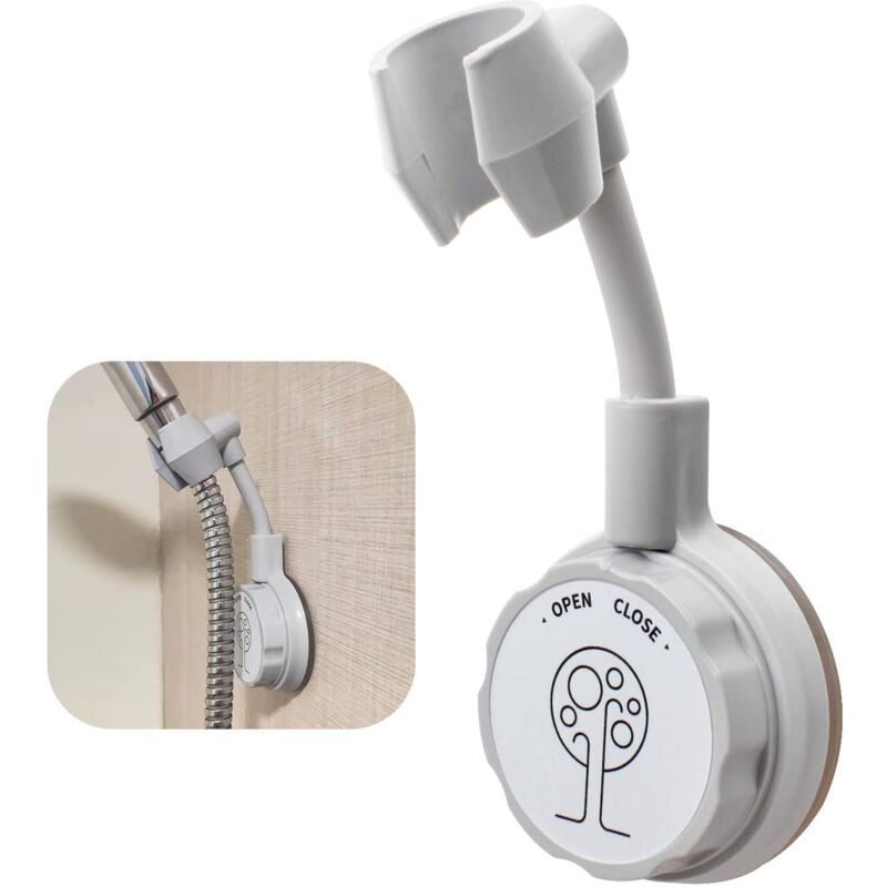 foto del prodotto adjustable suction cup shower head holder shower head support, the 360 rotatable shower holder is suitable for bathroom shower installation