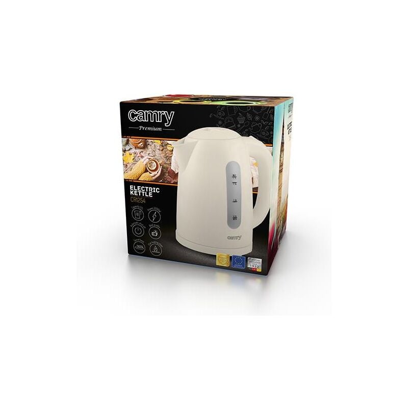 foto del prodotto adler camry cr1254c bollitore, 2200 w, 1,7 litri, 0 decibel, avorio bianco sporco 