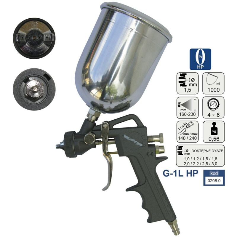 foto del prodotto adler pistolet lak.g. hp 1,5mm g 1l