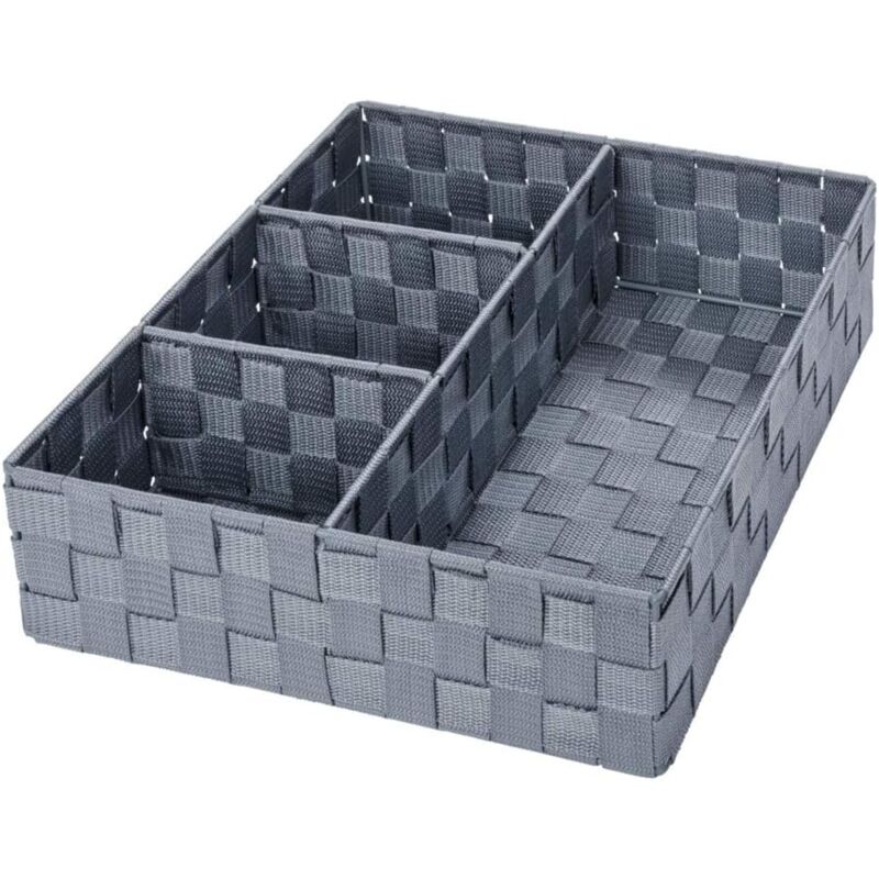 foto del prodotto adria bathroom storage box 4 dividers gray 32.0 x 32.0 x 10.0 cm