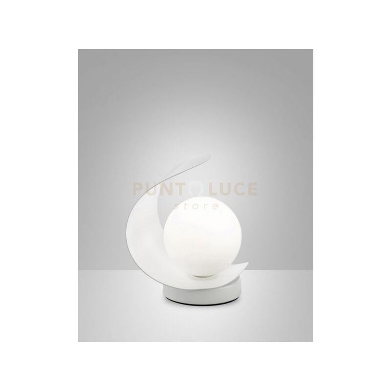 foto del prodotto adria da tavolo bianca 1 luce a led 3000k 6w 540 lm in metallo e vetro dimmerabile
