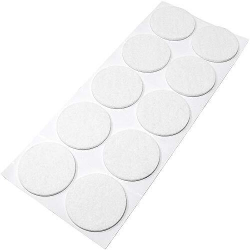 foto del prodotto adsamm 10 x feltrini autoadesivi bianco 45 mm rotondo piedini per mobili in feltro da 3.5 mm di spessore pad protettivi per arredi