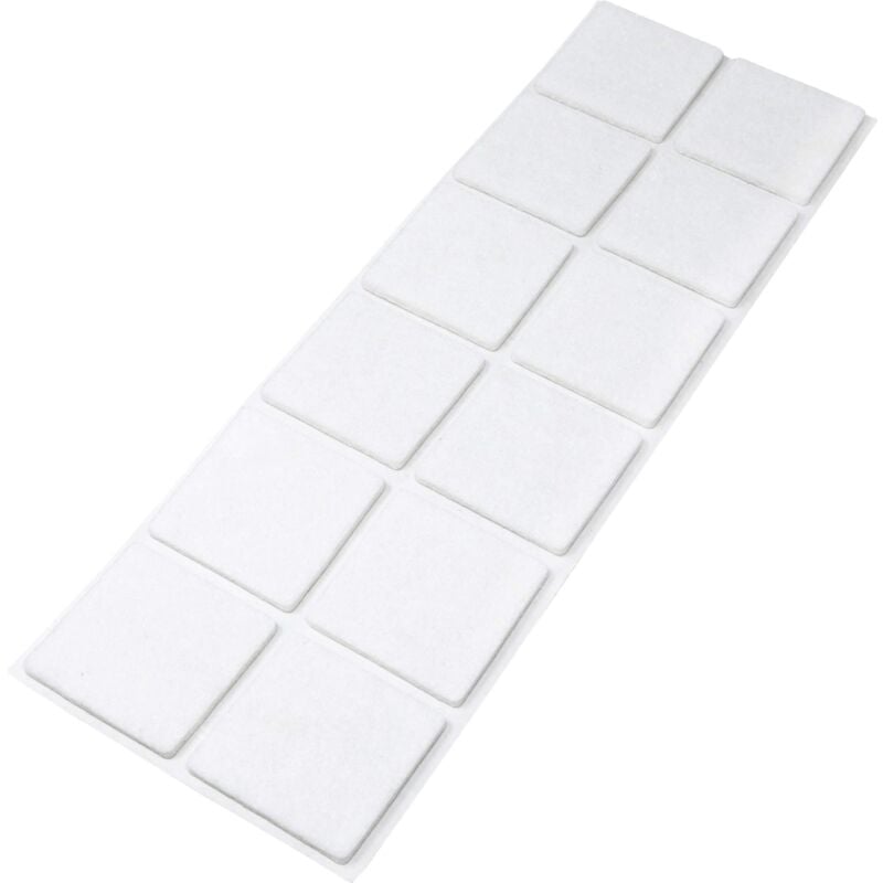 foto del prodotto adsamm 12 x feltrini autoadesivi bianco 40x40 mm quadrato piedini per mobili in feltro da 3.5 mm di spessore pad protettivi per arredi