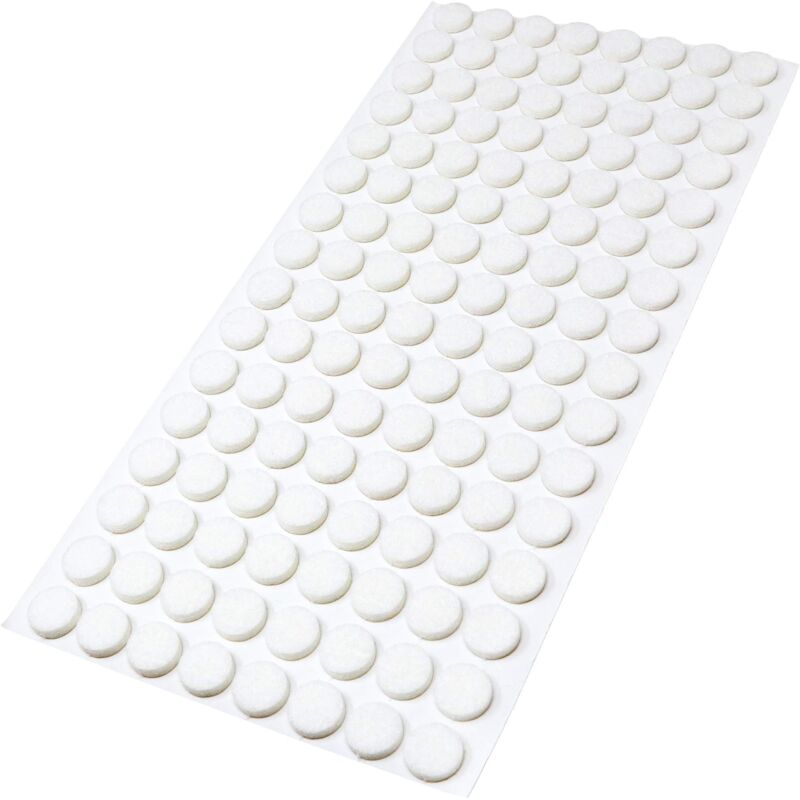 foto del prodotto adsamm 128 x feltrini autoadesivi bianco 12 mm rotondo piedini per mobili in feltro da 3.5 mm di spessore pad protettivi per arredi