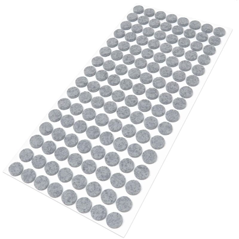foto del prodotto adsamm 128 x feltrini autoadesivi grigio 12 mm rotondo piedini per mobili in feltro da 3.5 mm di spessore pad protettivi per arredi