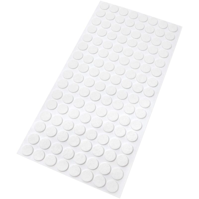 foto del prodotto adsamm 128 x feltrini autoadesivi ultrasottili bianco 12 mm rotondo piedini per mobili in feltro extra fine da 1.5 mm di spessore pad protettivi