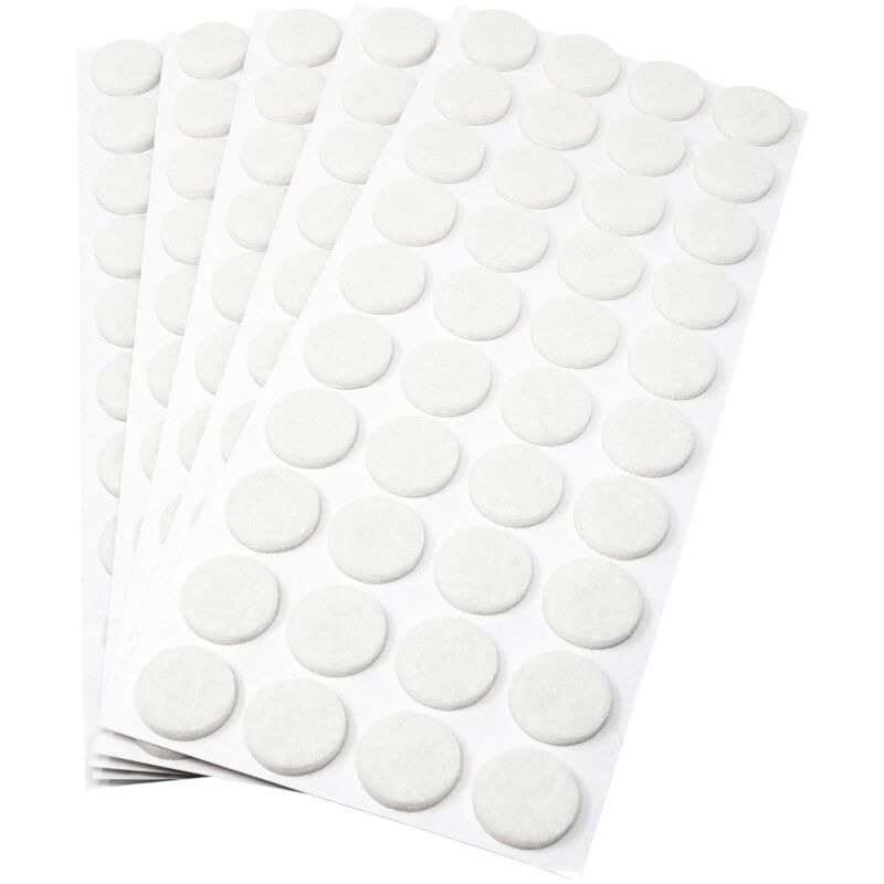 foto del prodotto adsamm 200 x feltrini autoadesivi bianco 18 mm rotondo piedini per mobili in feltro da 3.5 mm di spessore pad protettivi per arredi