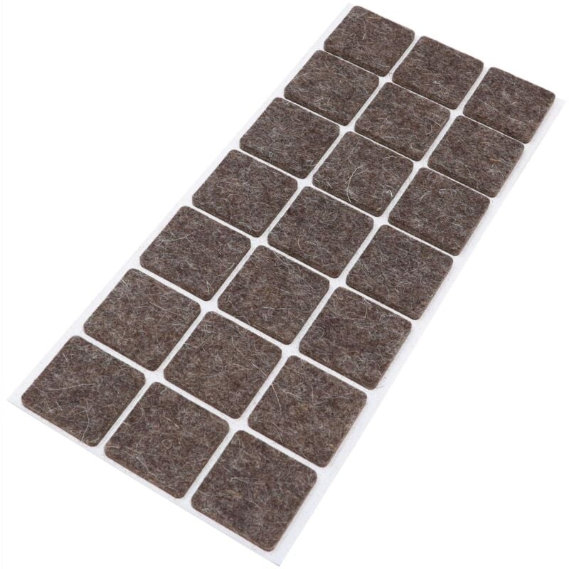 foto del prodotto adsamm 21 x feltrini autoadesivi in lana marrone 30x30 mm quadrati piedini per mobili in feltro naturale extra soft da 3 mm di spessore pad