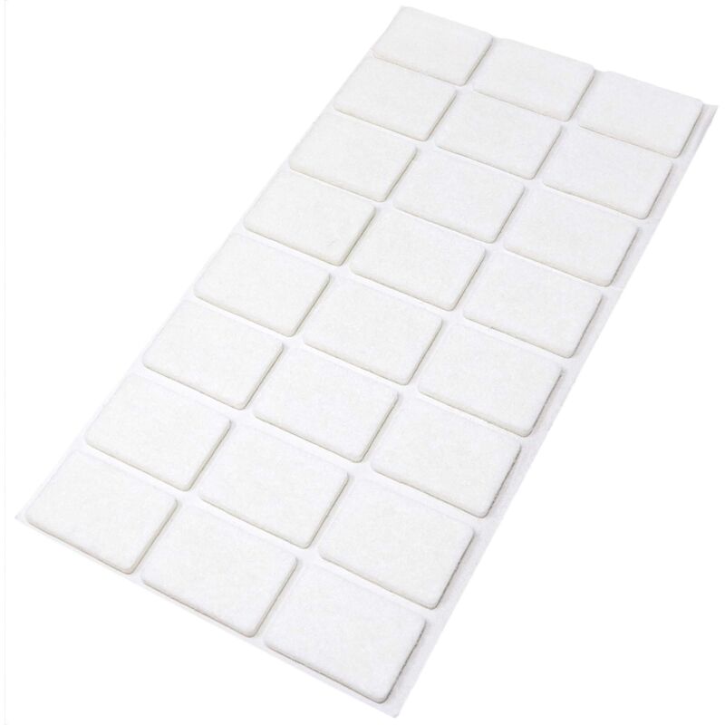 foto del prodotto adsamm 24 x feltrini autoadesivi bianco 25x35 mm rettangolare piedini per mobili in feltro da 3.5 mm di spessore pad protettivi per arredi