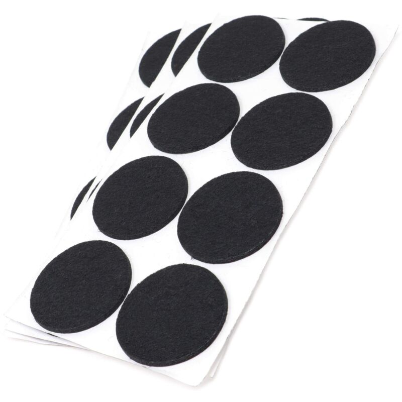 foto del prodotto adsamm 24 x feltrini autoadesivi nero 50 mm rotondo piedini per mobili in feltro da 3.5 mm di spessore pad protettivi per arredi