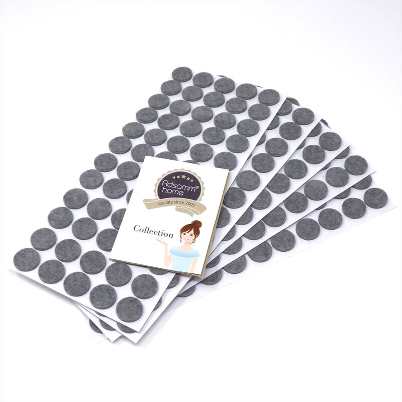 foto del prodotto adsamm 300 x feltrini autoadesivi grigio 20 mm rotondo piedini per mobili in feltro da 3.5 mm di spessore pad protettivi per arredi