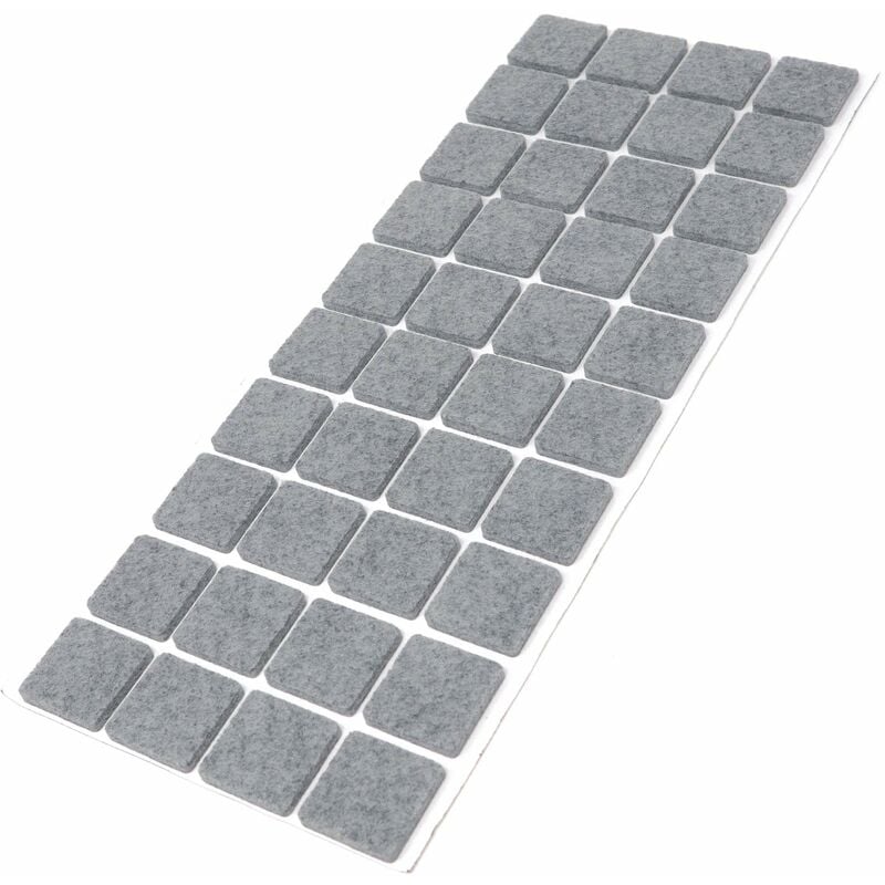 foto del prodotto adsamm 40 x feltrini autoadesivi grigio 25x25 mm quadrato piedini per mobili in feltro da 3.5 mm di spessore pad protettivi per arredi