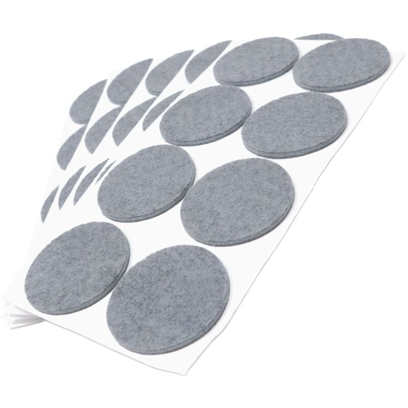 foto del prodotto adsamm 40 x feltrini autoadesivi grigio 50 mm rotondo piedini per mobili in feltro da 3.5 mm di spessore pad protettivi per arredi