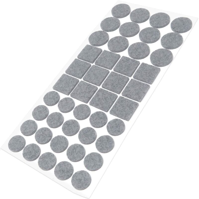 foto del prodotto adsamm 44 x feltrini autoadesivi grigio diverse misure 20 mm 28 mm 25x25 mm rotondo, quadrato piedini per mobili in feltro da 3.5 mm di