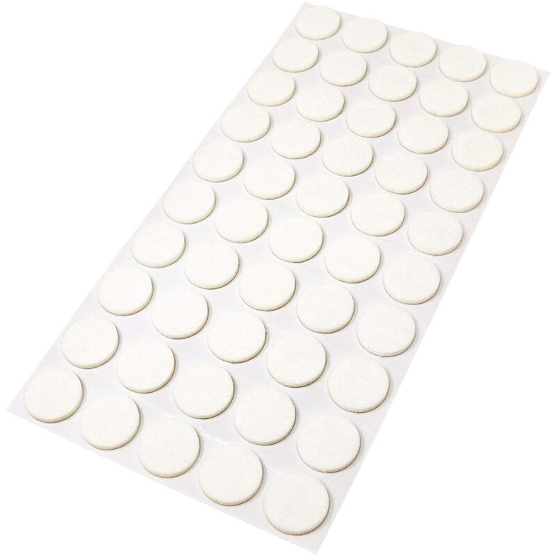 foto del prodotto adsamm 50 x feltrini autoadesivi bianco 22 mm rotondo piedini per mobili in feltro da 3.5 mm di spessore pad protettivi per arredi