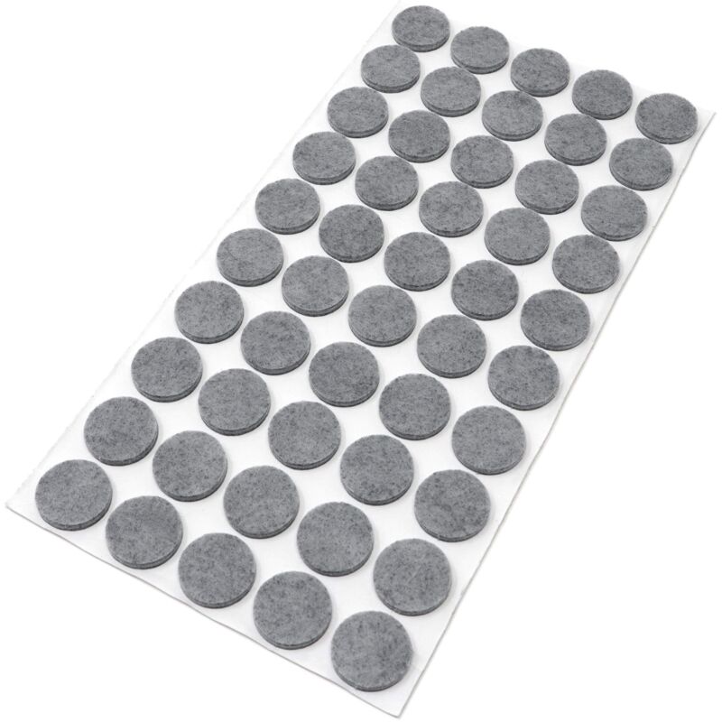 foto del prodotto adsamm 50 x feltrini autoadesivi grigio 20 mm rotondo piedini per mobili in feltro da 3.5 mm di spessore pad protettivi per arredi