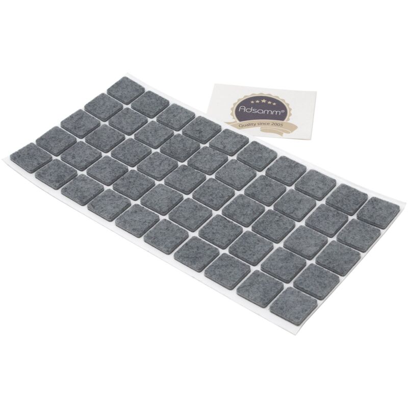 foto del prodotto adsamm 50 x feltrini autoadesivi grigio 20x20 mm quadrato piedini per mobili in feltro da 3.5 mm di spessore pad protettivi per arredi