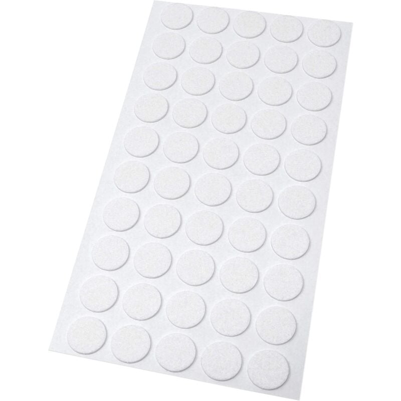 foto del prodotto adsamm 50 x feltrini autoadesivi ultrasottili bianco 16 mm rotondo piedini per mobili in feltro extra fine da 1.5 mm di spessore pad protettivi